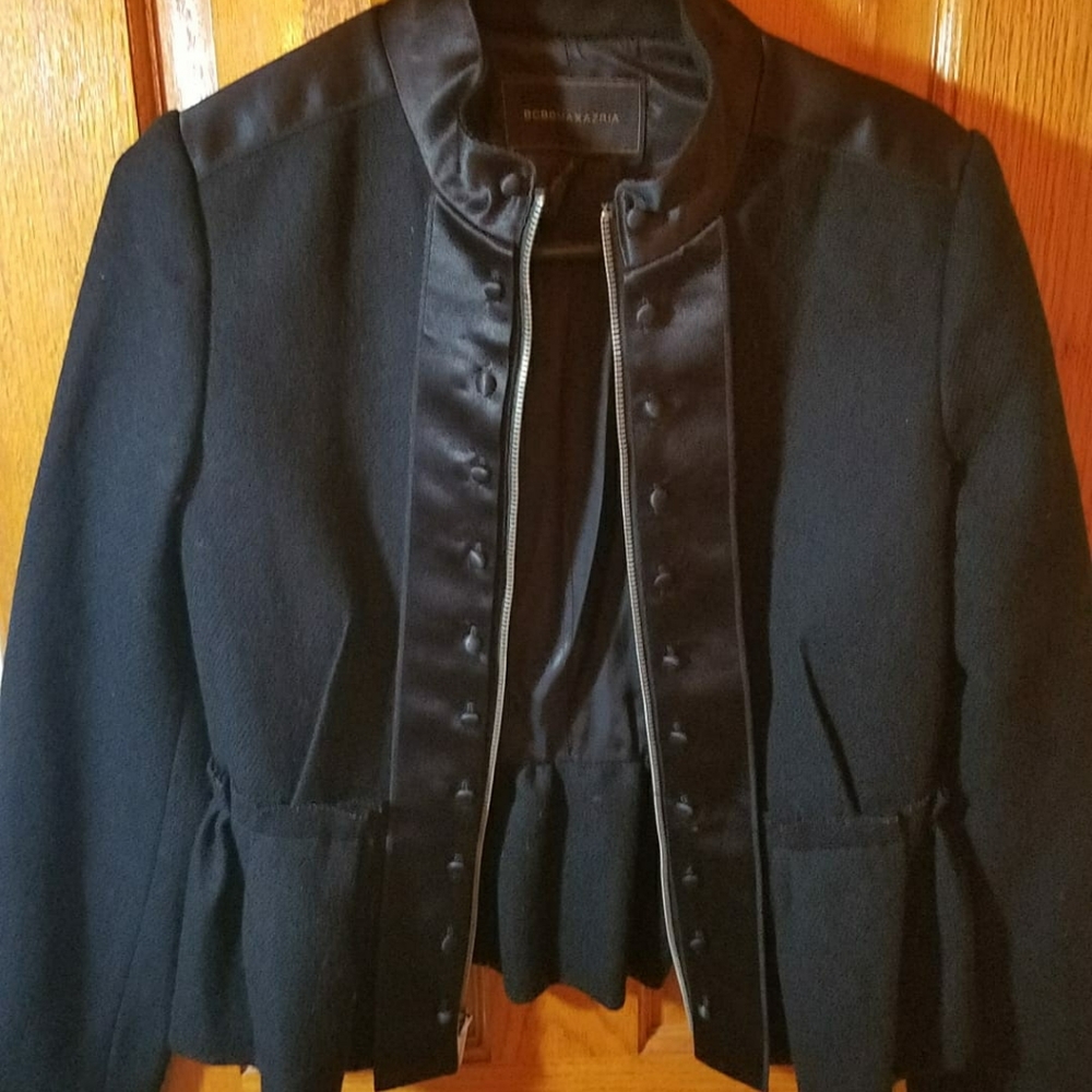 BCBG black silk and wool black blazer
